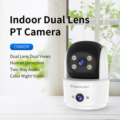 AI-Powered Indoor Home Security Camera - Dual Lens 1080P Pan/Tilt with AI Detection